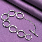 925 Silver Round Charm Pendant Set for Women