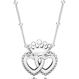 Sterling Silver Crown Hearts Daisy Flower Necklace