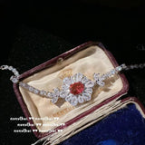 925 Silver Red Zirconia Jewelry Set for Women