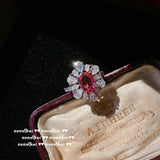 925 Silver Red Zirconia Jewelry Set for Women