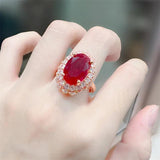 Crystal Red Egg Stone Pendant Necklace with Silver 925 Sterling Chain