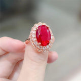 Crystal Red Egg Stone Pendant Necklace with Silver 925 Sterling Chain