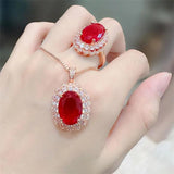 Crystal Red Egg Stone Pendant Necklace with Silver 925 Sterling Chain