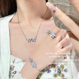 925 Silver Daisy Jewelry Sets with Zircon Stone for Women