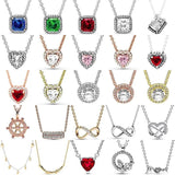 Sparkling Heart Helm Loved Necklace 925 Sterling Silver Jewelry