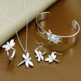 925 Silver Insect Dragonfly Jewelry Set for Wedding