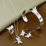 925 Silver Insect Dragonfly Jewelry Set for Wedding