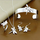 925 Silver Insect Dragonfly Jewelry Set for Wedding