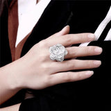 925 Sterling Silver Flower Rings Bracelet Jewelry Set for Women