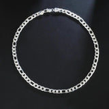 925 Silver 2pcs 8MM Chain Bracelet Necklace Set Man Woman Gift Jewelry