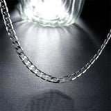 925 Silver Geometry Chain Bracelet Necklace Set Wedding Gift