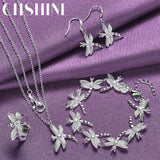 925 Silver Dragonfly Charm Jewelry Set for Engagement