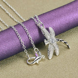 925 Silver Dragonfly Charm Jewelry Set for Engagement