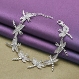 925 Silver Dragonfly Charm Jewelry Set for Engagement