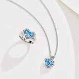 925 Silver Heart Necklace Ring Zircon Jewelry Set For Women