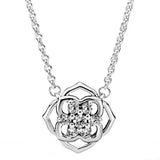 Rose Petals Hearts Collier Necklace 925 Silver Charm Diy Jewelry