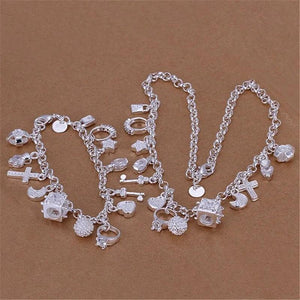 925 Silver Christmas Style Pendant Charms Jewelry Set