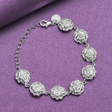 925 Silver Rose Charm Party Jewelry Set