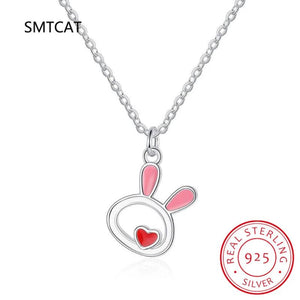 925 Sterling Silver Rabbit Necklace & Earring Set for Women