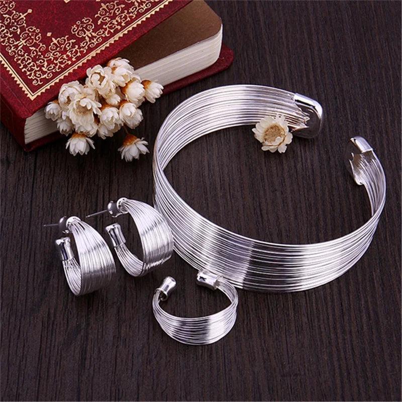 925 Silver Vintage Multi-line Set for Women