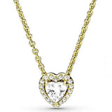 Rose Timeless Elegance Heart Pendant Necklace Pink Crystal