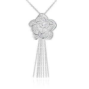 925 Silver Wedding Retro Woman Necklace Earring Ring Set