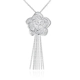 925 Silver Wedding Retro Woman Necklace Earring Ring Set