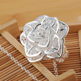 925 Silver Wedding Retro Woman Necklace Earring Ring Set