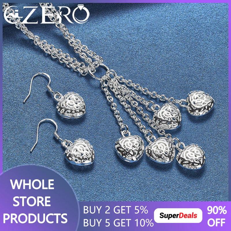 925 Silver Heart Ball Jewelry Set for Women