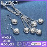 925 Silver Heart Ball Jewelry Set for Women
