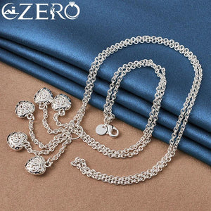 925 Silver Heart Ball Jewelry Set for Women
