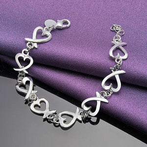 925 Silver Heart Chain Jewelry Set for Women Party Gift