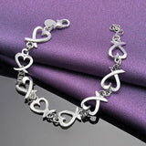 925 Silver Heart Chain Jewelry Set for Women Party Gift