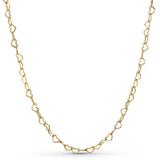Rose & Silver Love Heart Chain Necklace 925 Sterling Silver For Women
