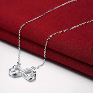 8-shaped Heart Pendant 925 Sterling Silver Jewelry Set