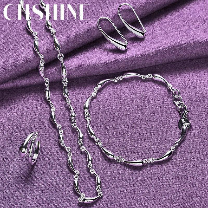 Water Drop Jewelry Set for Women - 925 Silver