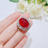925 Silver Red Zircon 3-Piece Set Wedding Anniversary Gift