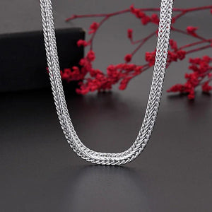 Trendy 925 Sterling Silver 6MM Geometry Bracelets Necklace Set for Women Men