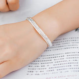 Trendy 925 Sterling Silver 6MM Geometry Bracelets Necklace Set for Women Men
