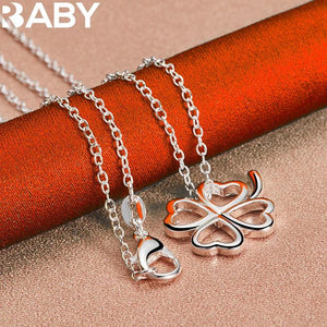 925 Silver Wedding Heart Clover Jewelry Set