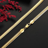 925 Sterling Silver Plated 18K Fine 6MM Snake Bone Necklace Bracelet Set