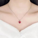 925 Silver Jewelry Set Heart Zircon Ring Earrings Necklace Bridal Christmas
