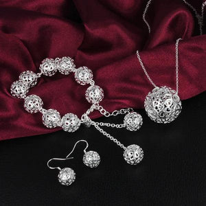 925 Silver Hollow Ball Jewelry Set for Women