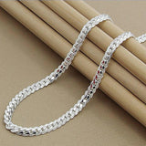 925 Silver Sideways Necklace & Bracelet Set Wedding Gift