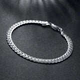 925 Silver Sideways Necklace & Bracelet Set Wedding Gift