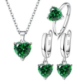 Heart Zircon Silver Jewelry Set for Women