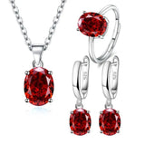 Amethyst Citrine Garnet Peridot Topaz 925 Silver Jewelry Set