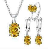Amethyst Citrine Garnet Peridot Topaz 925 Silver Jewelry Set