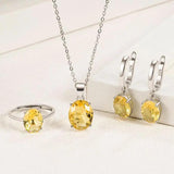 Amethyst Citrine Garnet Peridot Topaz 925 Silver Jewelry Set