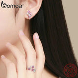 925 Silver Plum Flower Jewelry Set ZHS096